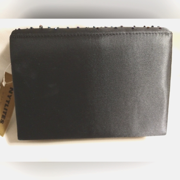 NYTLITES MIDNIGHT BLUE EMBELLISHED CONVERTIBLE EVENING CLUTCH HANDBAG (NWT) - Picture 2 of 6